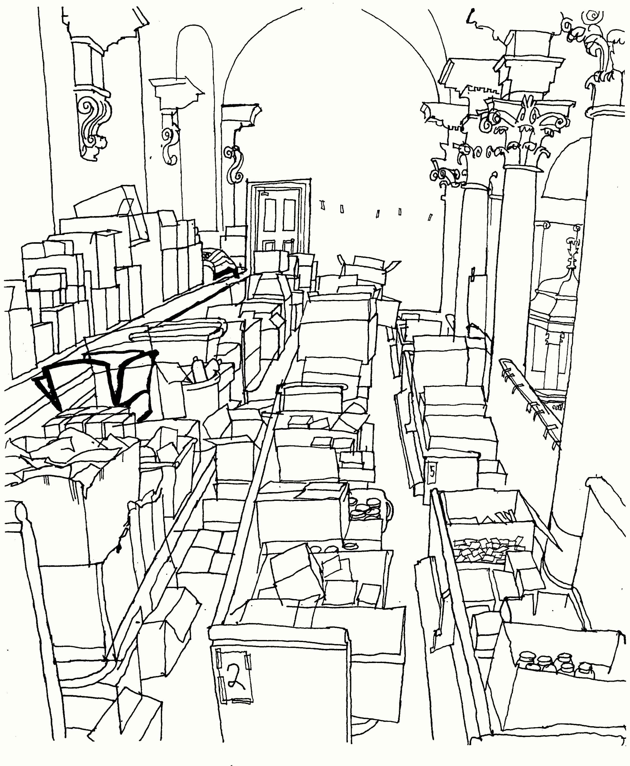 Stores kept on balcony pews