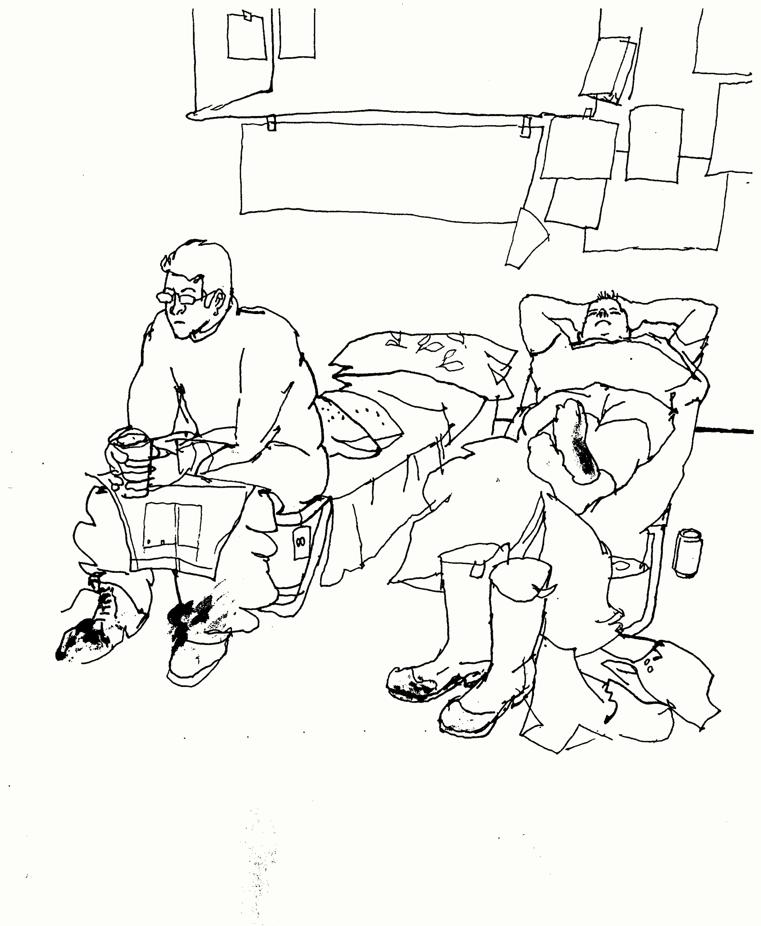 Two Firemen at the start of their break